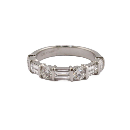 Baguette & Round Diamond Band