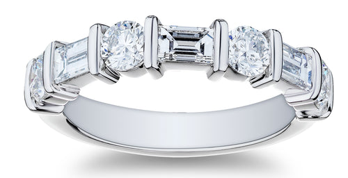 Baguette & Round Diamond Band