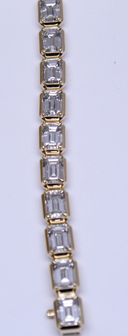 Emerald Cut Diamond Line Bracelet