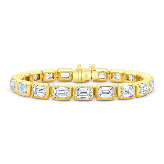 Emerald Cut Diamond Line Bracelet