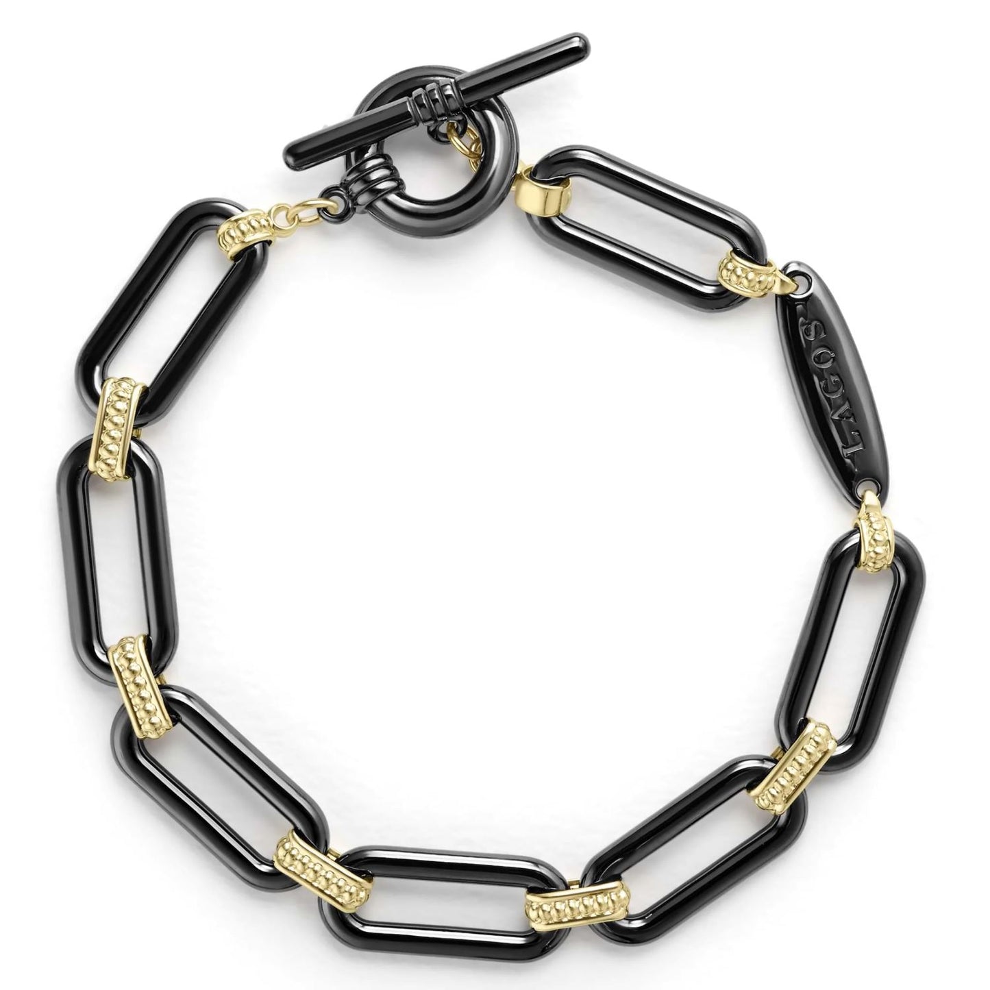 Signature Caviar Collection Black Ceramic Link Bracelet