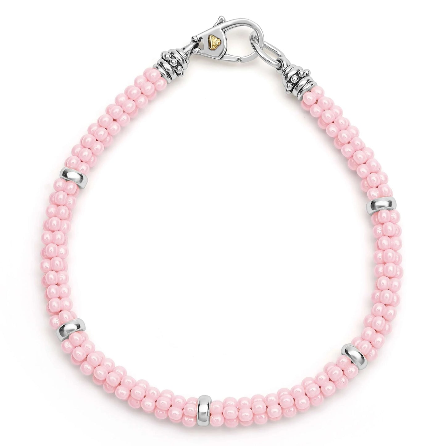 Pink Caviar Pink Five Silver Station Ceramic Bracelet