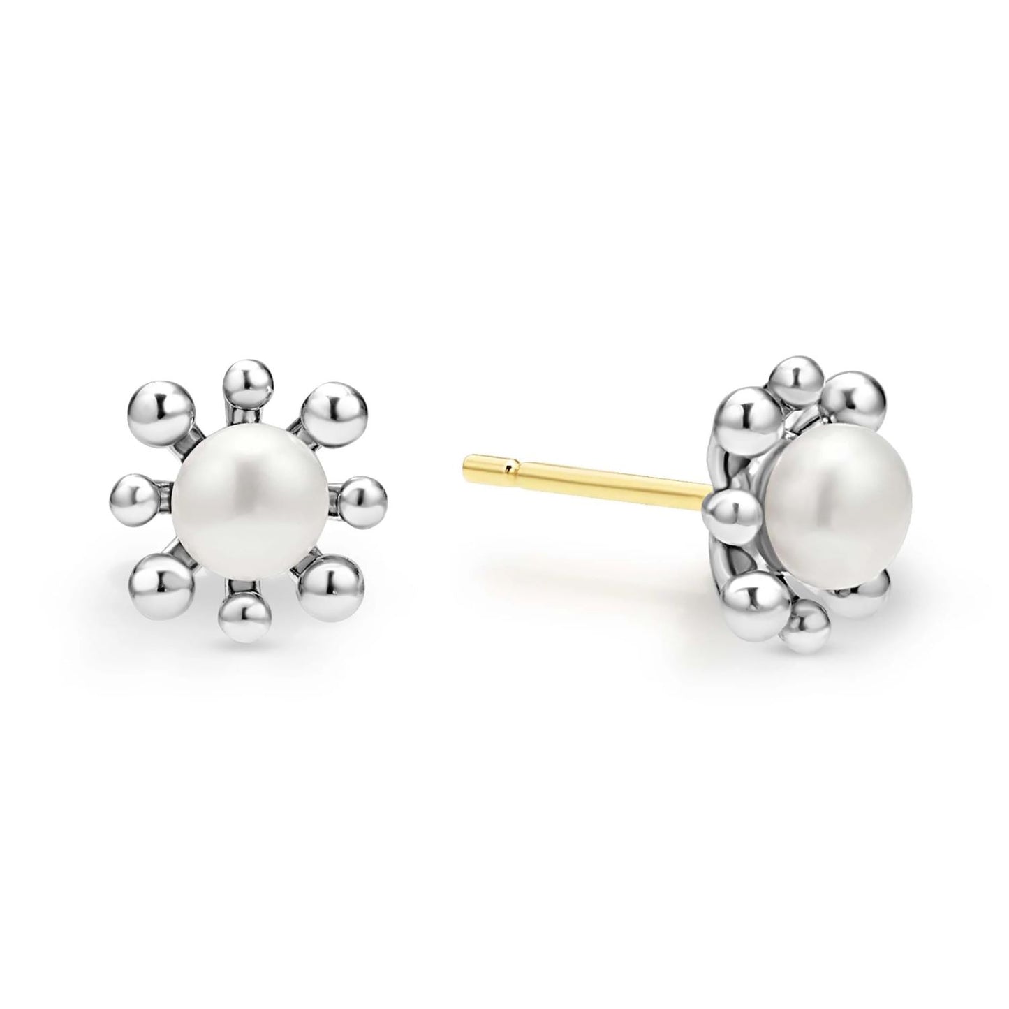 Luna Fleur Pearl Stud Earrings