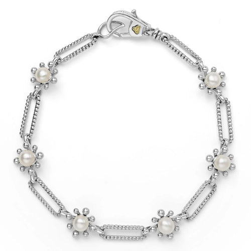 Luna Fleur Pearl Link Bracelet