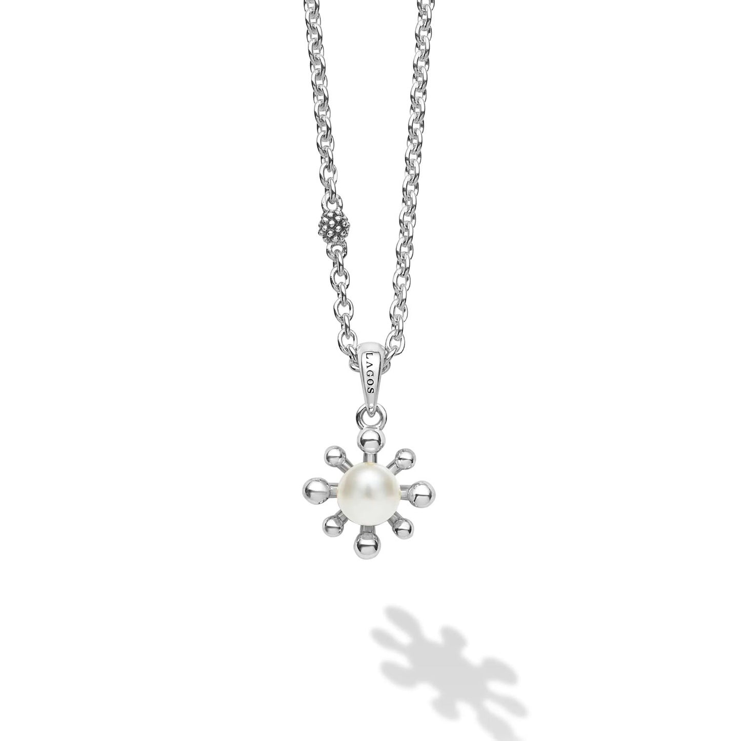 Luna Fleur Pearl Pendant Necklace