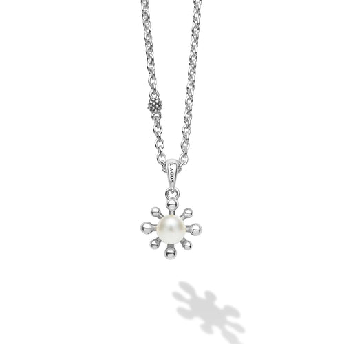 Luna Fleur Pearl Pendant Necklace