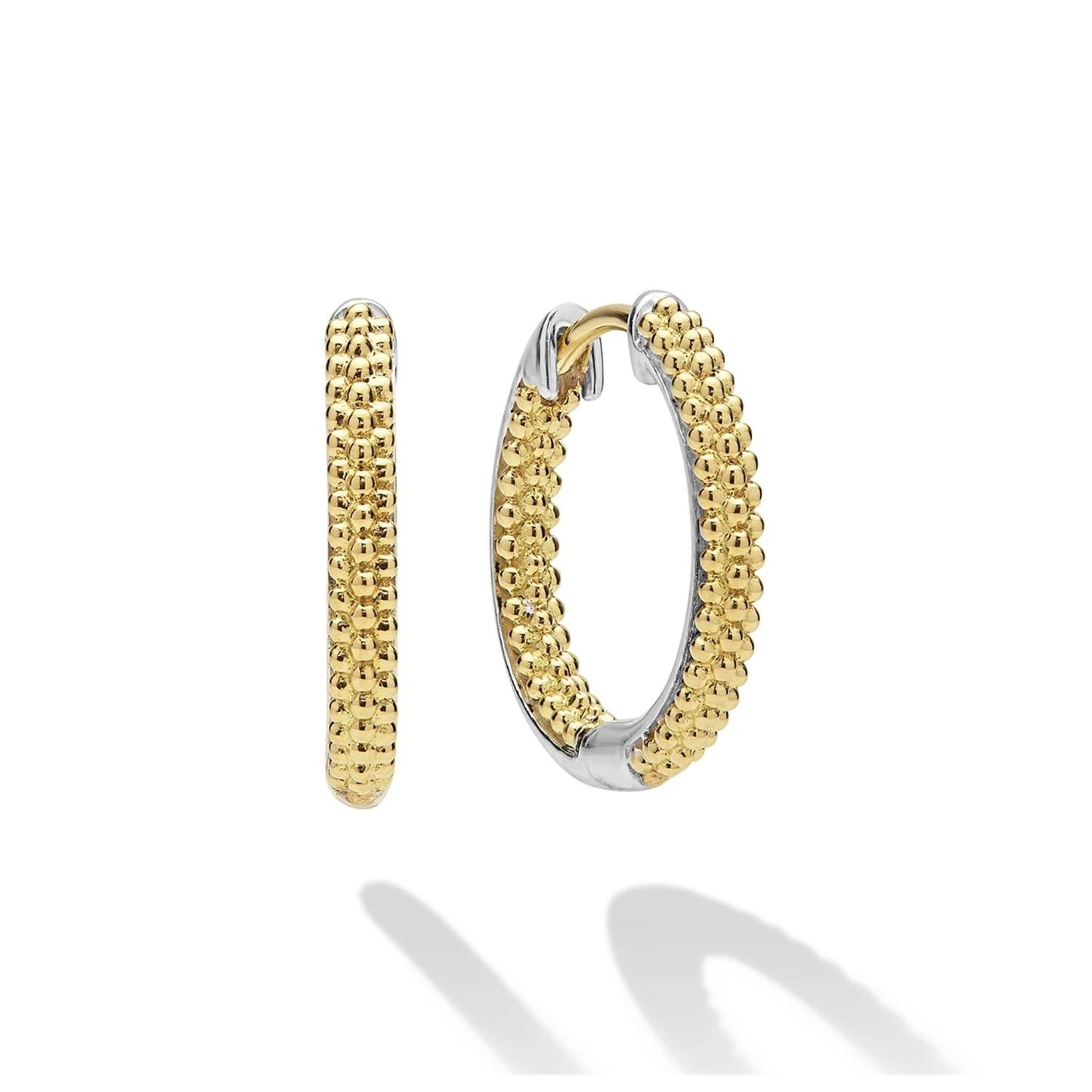 Caviar Lux Two-Tone Caviar Huggie Earrings