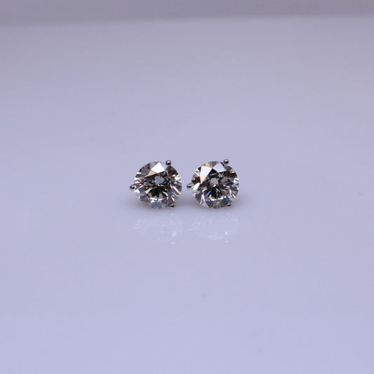 3-Prong Martini Diamond Stud Earrings