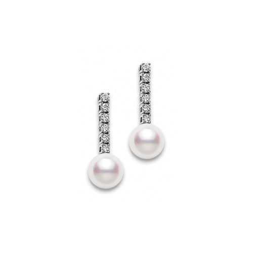 Akoya and Diamond Earrings