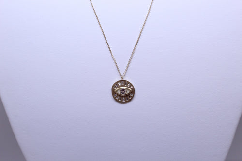 Diamond Evil Eye Pendant Chain Necklace