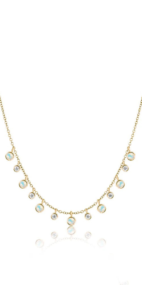Yellow Gold Opal Layering Necklace