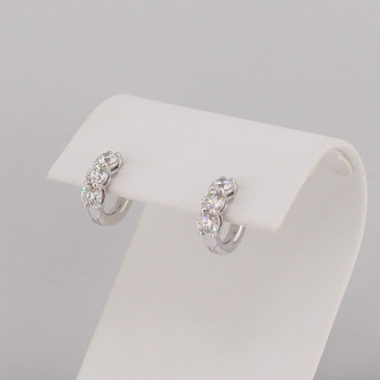 Diamond Huggie Hoop Earrings