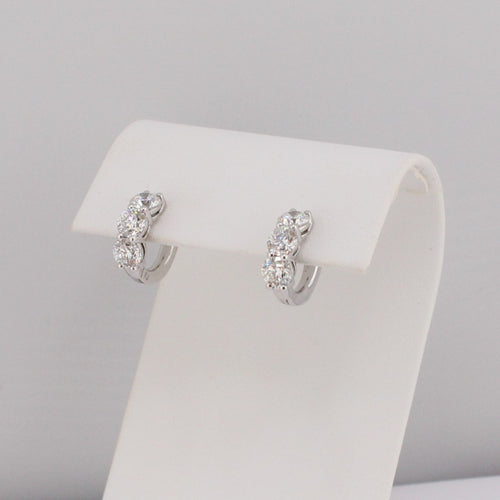 Diamond Huggie Hoop Earrings