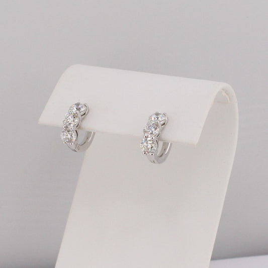 Diamond Huggie Hoop Earrings