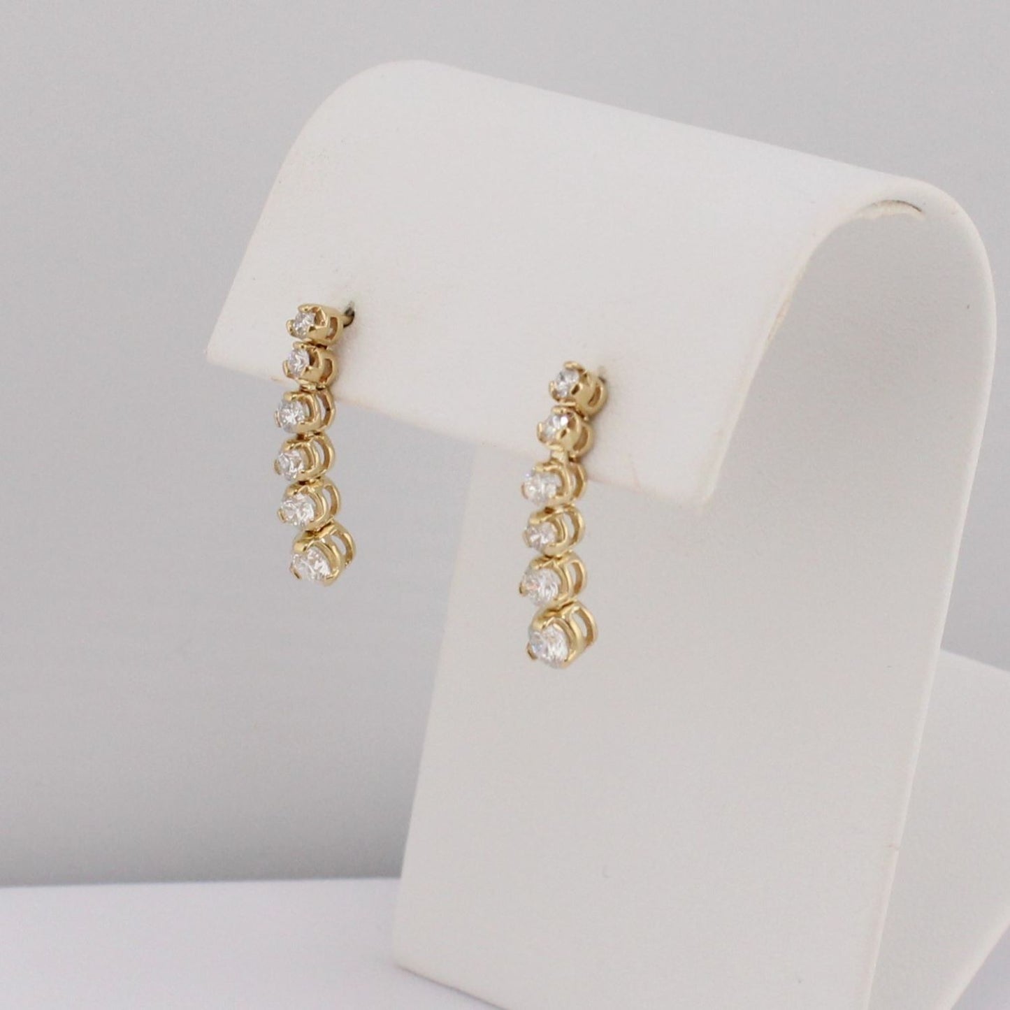 Graduated Diamond Drop Earrings