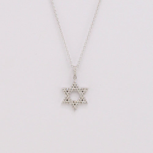 Diamond Star of David Pendant with Diamond Bail