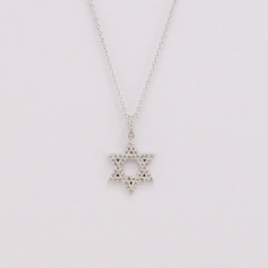 Diamond Star of David Pendant with Diamond Bail