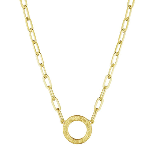 Petite Penny Engraved Circle Necklace