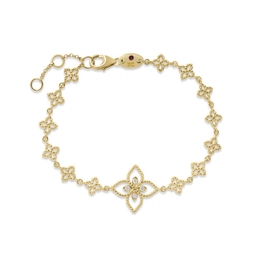 Tiny Princess Diamond Flower Bracelet