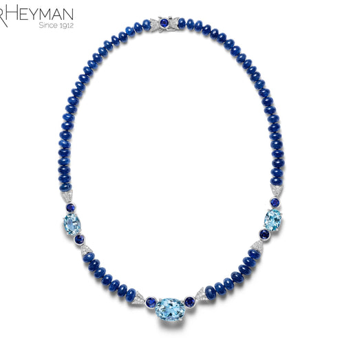 Aquamarine and Blue Sapphire Necklace