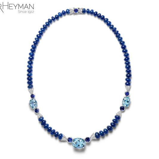 Aquamarine and Blue Sapphire Necklace