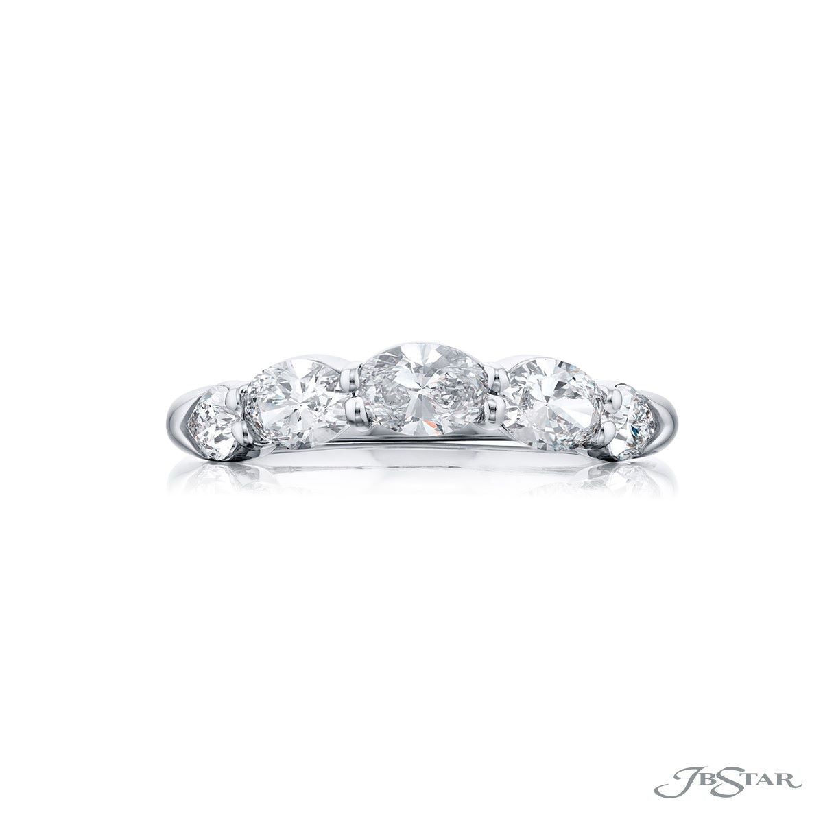 Platinum Oval & Pear Shape Diamond Band