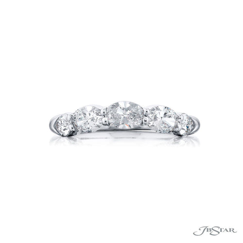 Platinum Oval & Pear Shape Diamond Band