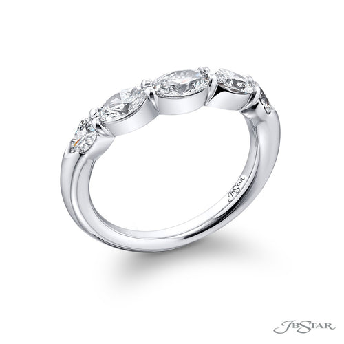 Platinum Oval & Pear Shape Diamond Band