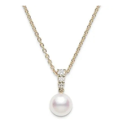 Morning Dew Collection Akoya Pearl & Diamond Necklace