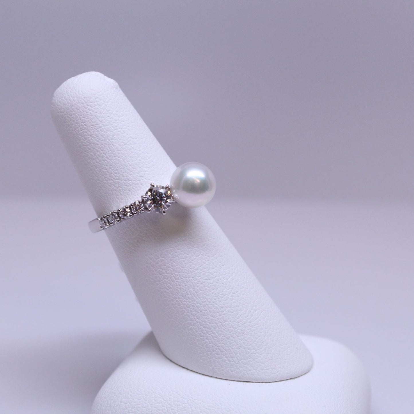 Akoya Cultured Pearl Diamond Ring