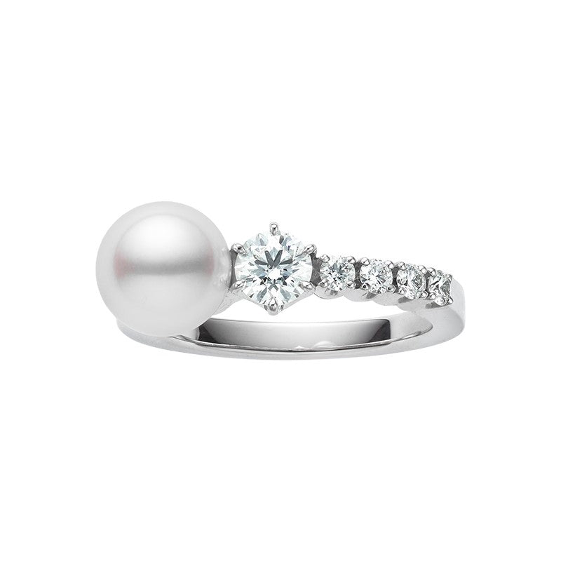 Akoya Cultured Pearl Diamond Ring