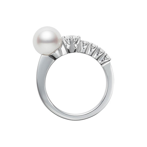 Akoya Cultured Pearl Diamond Ring