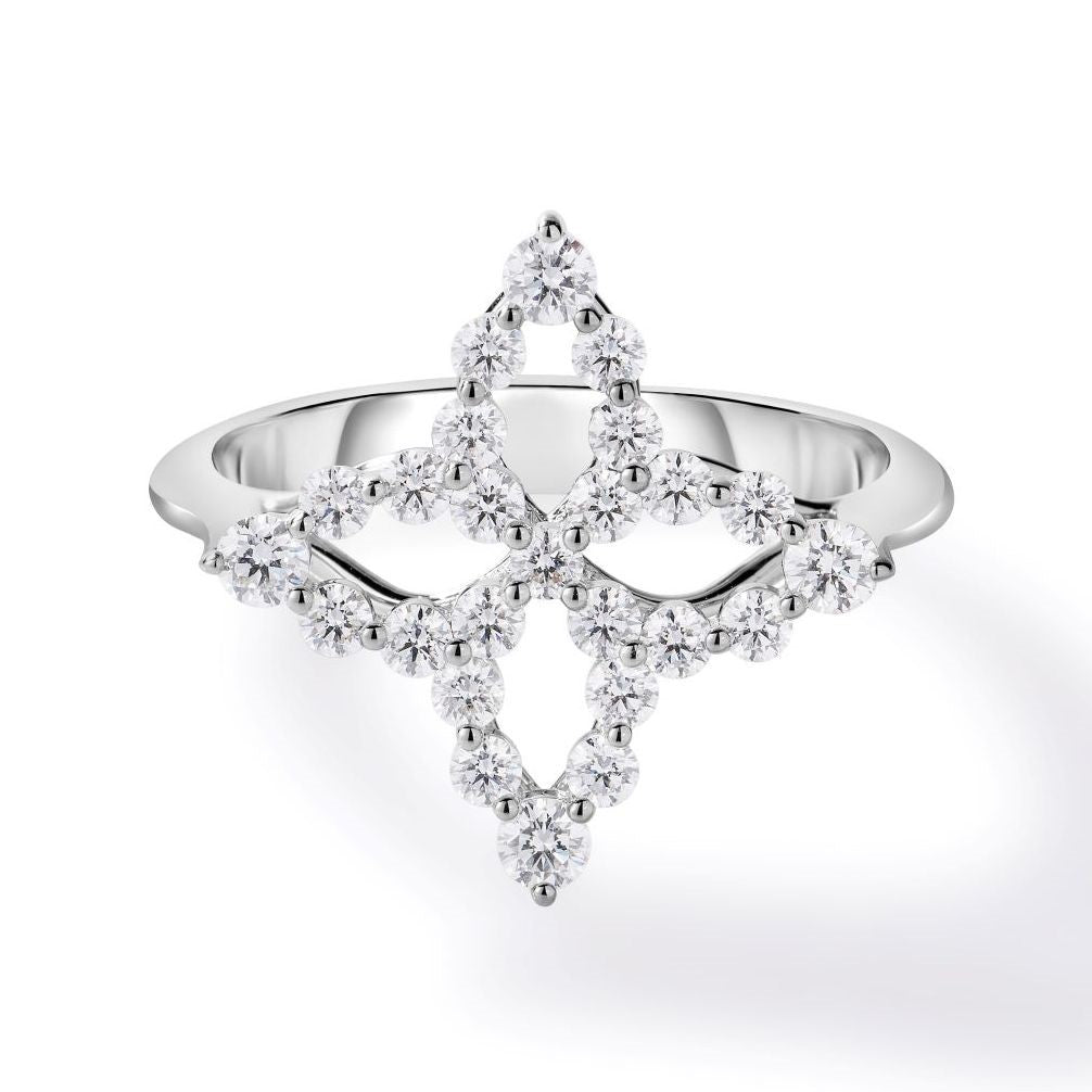Princess Diamond Flower Ring