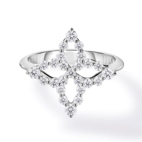 Princess Diamond Flower Ring