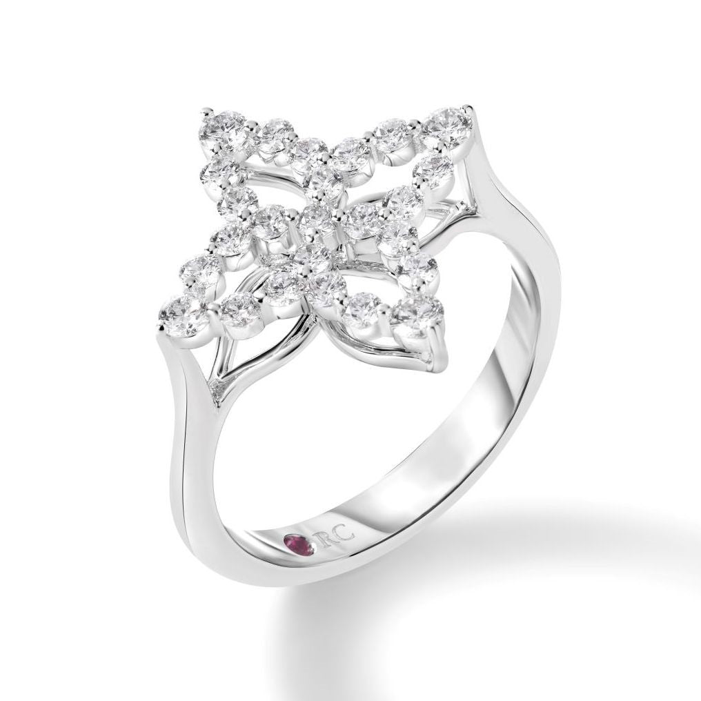 Princess Diamond Flower Ring