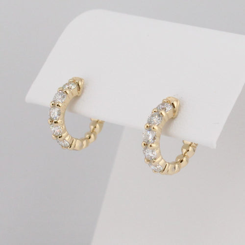 Diamond Huggie Hoop Earrings
