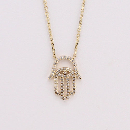 Diamond Hamsa Pendant