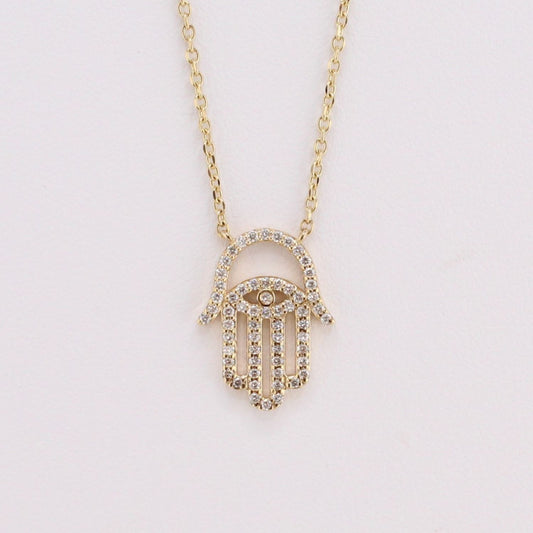 Diamond Hamsa Pendant