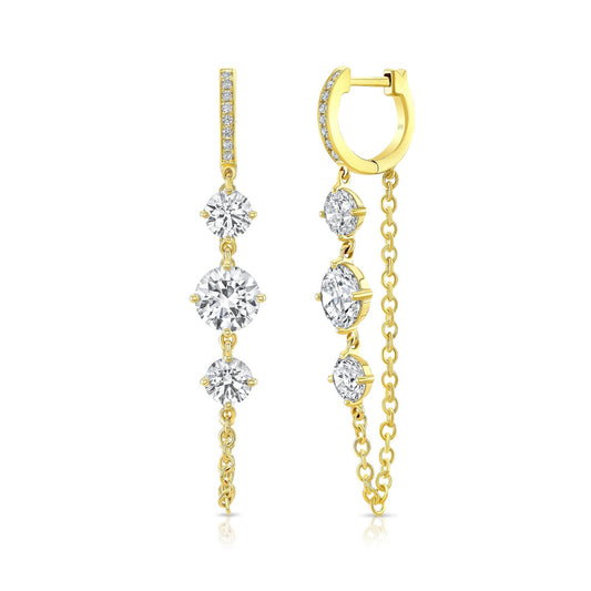 Diamond Chain Drop Earrings