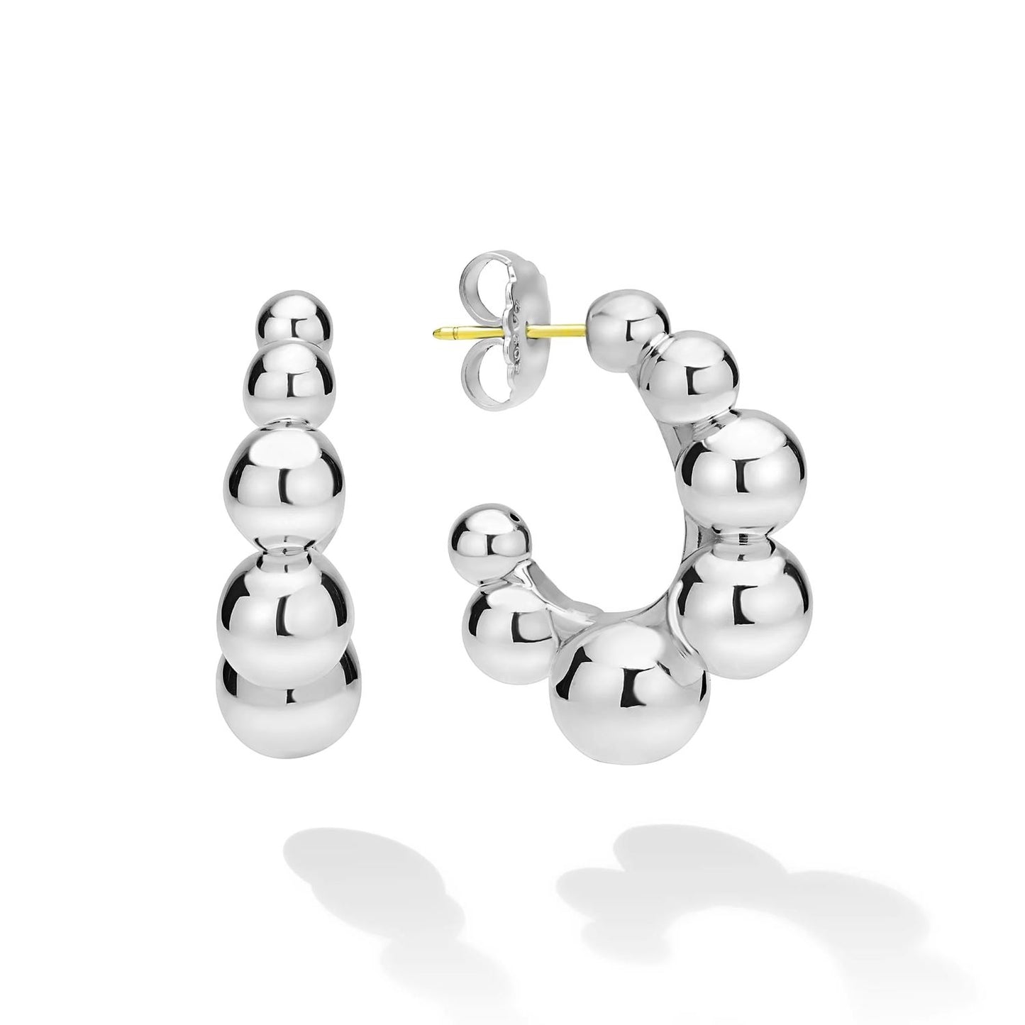 Caviar Bubbly Collection Beaded Hoop Earrings