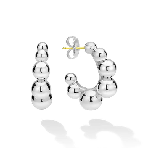 Caviar Bubbly Collection Beaded Hoop Earrings