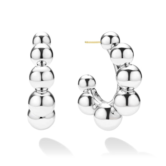 Caviar Bubbly Collection Large Beaded Hoop Earrings