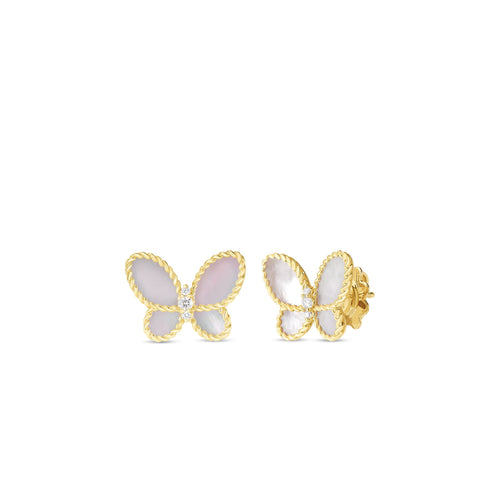 Jasmine Collection Diamond & Mother of Pearl Butterfly Stud Earrings