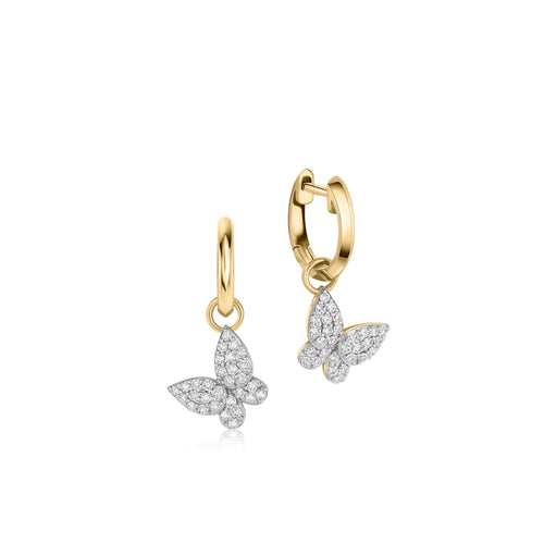 Symphony Mini Butterfly Diamond Huggies