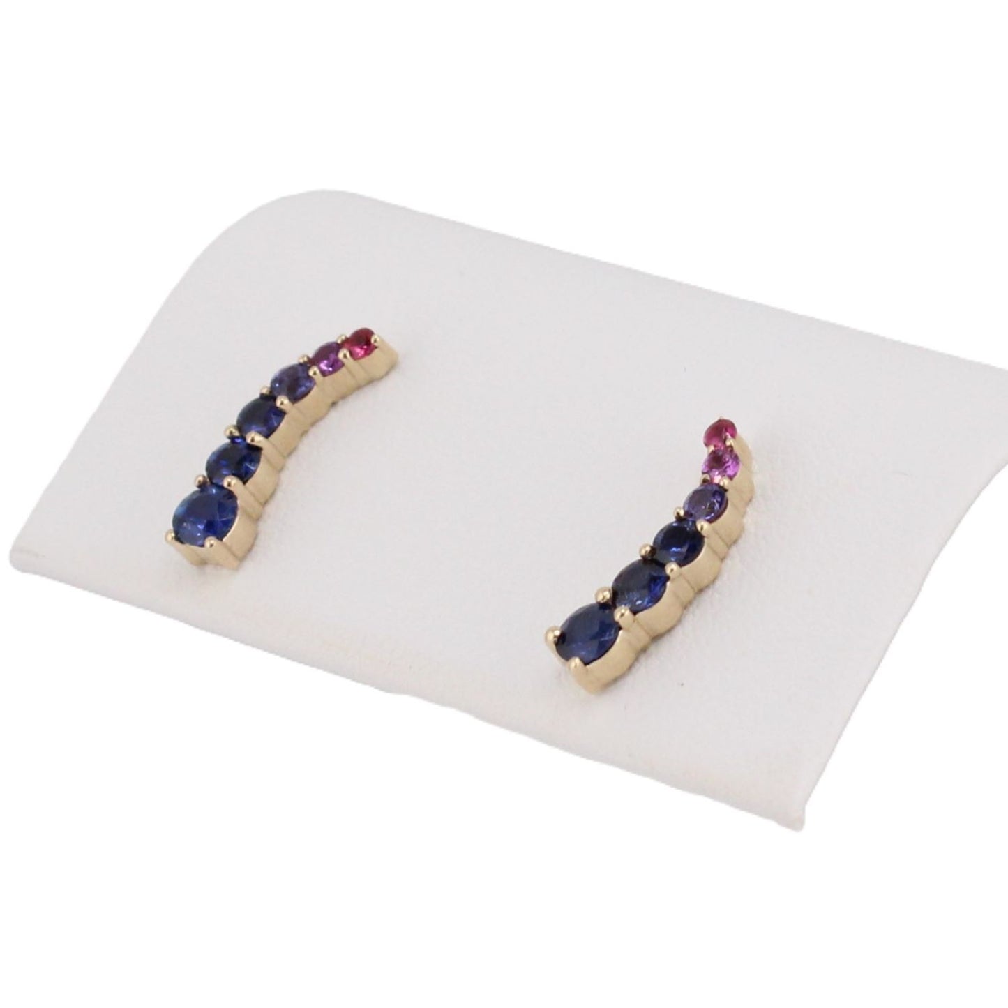Color Sapphire Ear Climbers