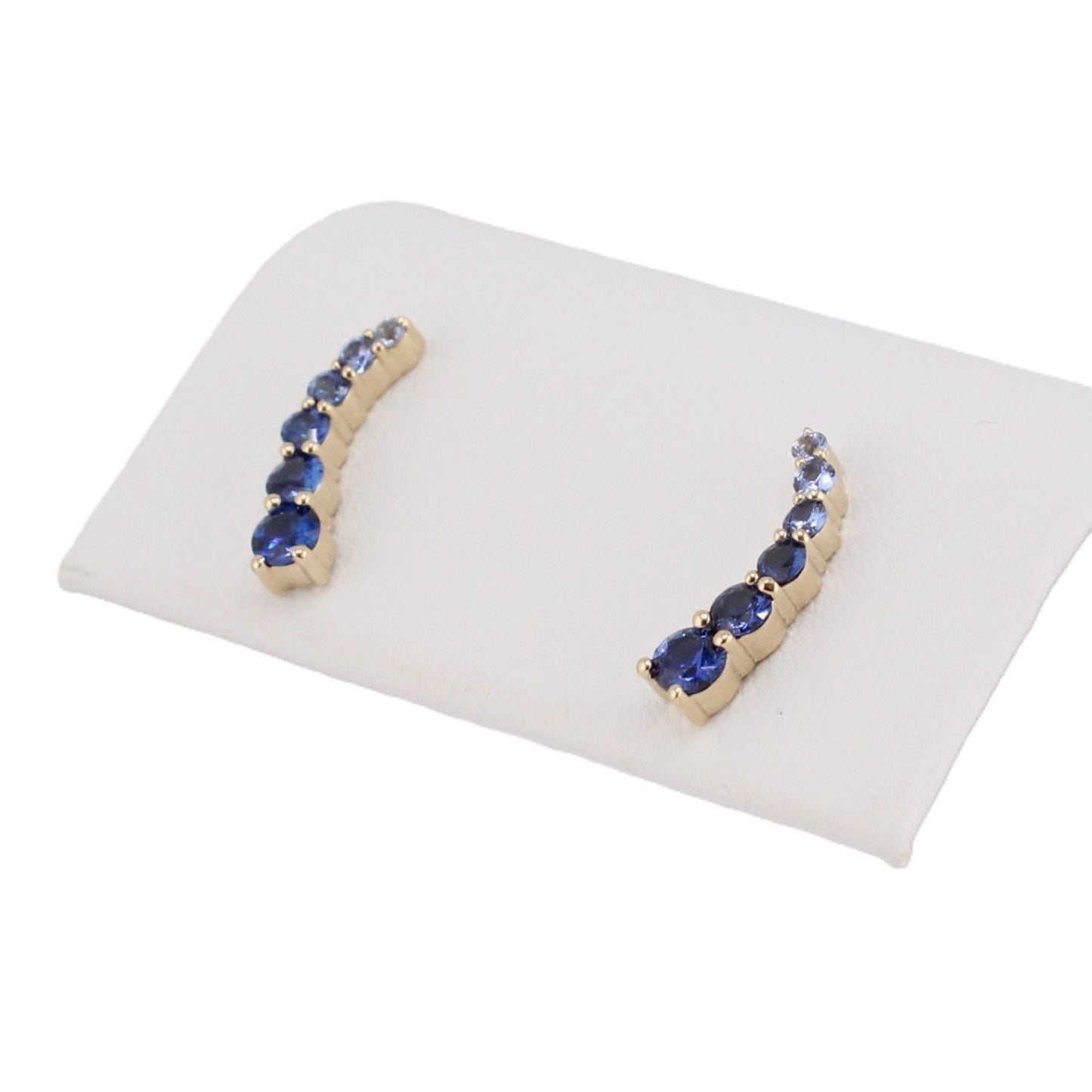 Ombre Blue Sapphire Ear Climbers