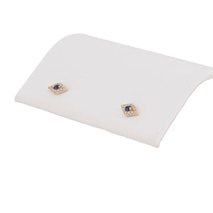 Diamond & Blue Sapphire Evil Eye Stud Earrings