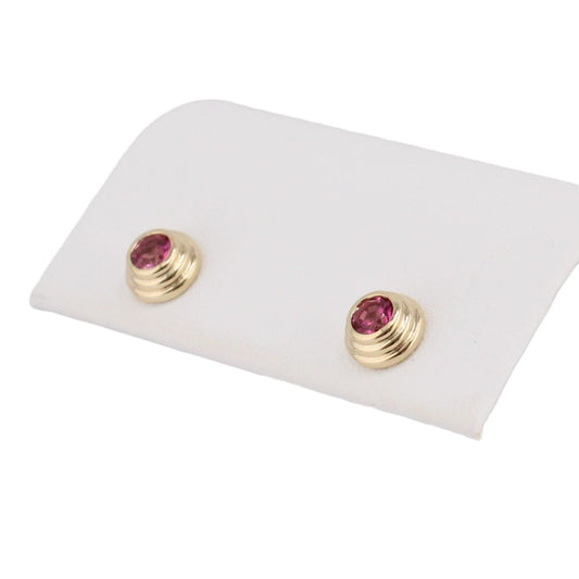 Pink Topaz Stud Earrings