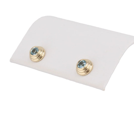 Swiss Blue Topaz Stud Earrings