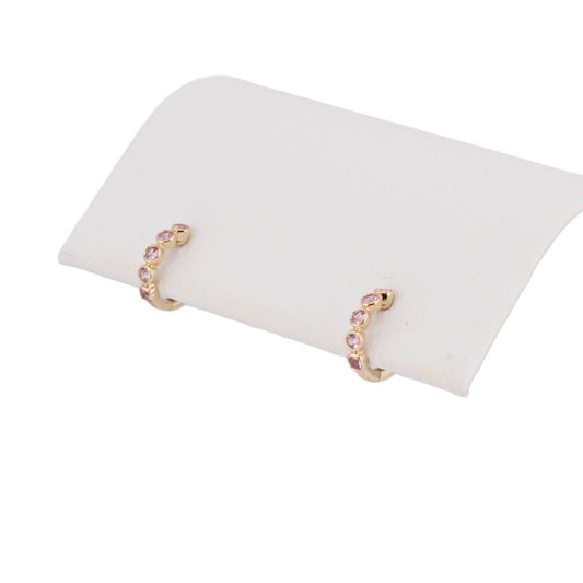 Pink Sapphire Hoops
